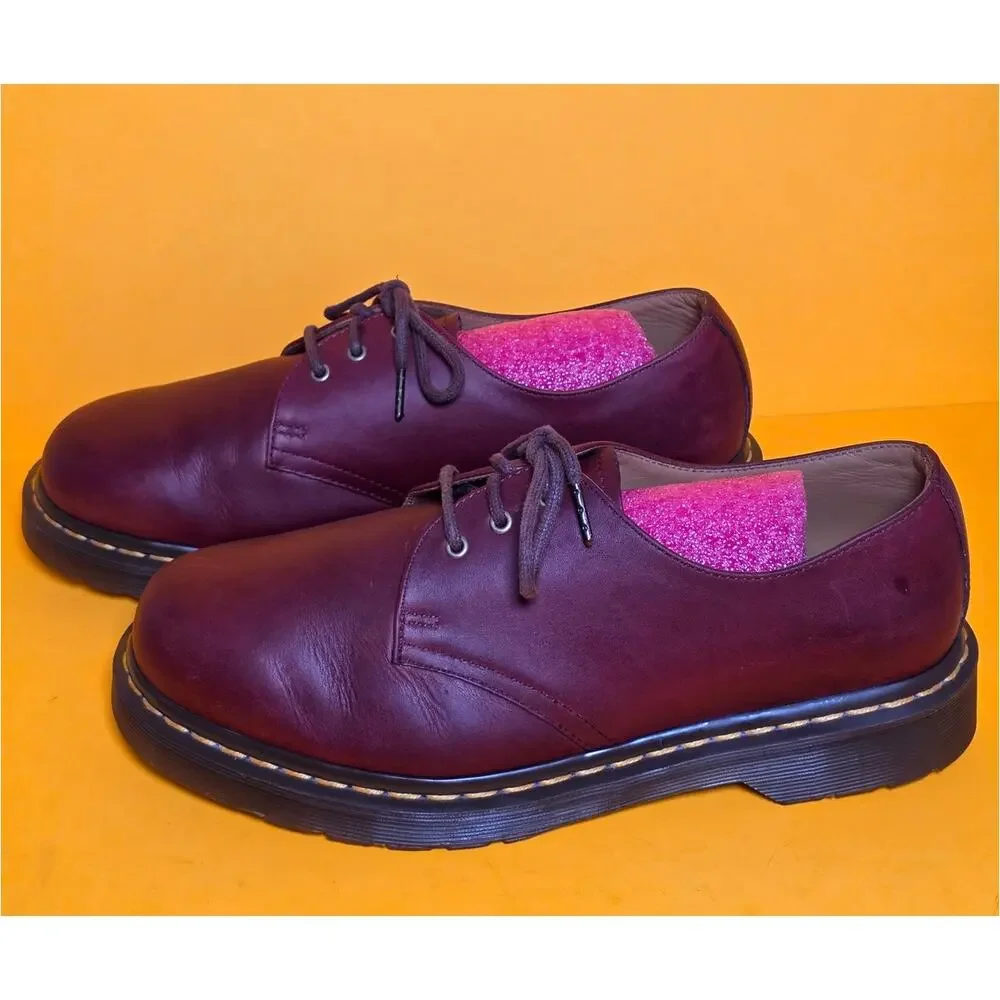 RARE Dr Martens 13377 For Life Oxfords Oxblood Burgundy Leather Men 9 Women 10